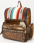 American Darling ADBG860E Backpack Hand Tooled Saddle Blanket Genuine Leather Women Bag Western Handbag Purse
