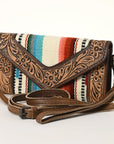 American Darling Hand Tooled Saddle Blanket Genuine Leather Women Bag Western Handbag Purse