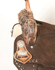 15 In Hilason Flex Tree Western Horse Floral Trail Barrel American Leather Saddle Brown