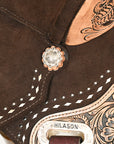 15 In Hilason Flex Tree Western Horse Floral Trail Barrel American Leather Saddle Brown