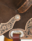 16 In Hilason Flex Tree Western Horse Floral Trail Barrel American Leather Saddle Brown