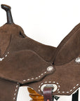 14 In Hilason Flex Tree Western Horse Buckstitch Trail Barrel American Leather Saddle Brown