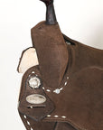 14 In Hilason Flex Tree Western Horse Buckstitch Trail Barrel American Leather Saddle Brown
