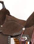 14 In Hilason Flex Tree Western Horse Buckstitch Trail Barrel American Leather Saddle Brown