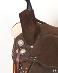 14 In Hilason Flex Tree Western Horse Buckstitch Trail Barrel American Leather Saddle Brown