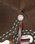 14 In Hilason Flex Tree Western Horse Buckstitch Trail Barrel American Leather Saddle Brown