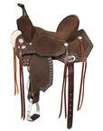 14 In Hilason Flex Tree Western Horse Buckstitch Trail Barrel American Leather Saddle Brown