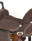 15 In Hilason Flex Tree Western Horse Buckstitch Trail Barrel American Leather Saddle Brown