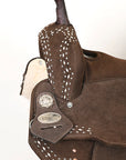 15 In Hilason Flex Tree Western Horse Buckstitch Trail Barrel American Leather Saddle Brown