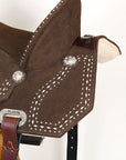 15 In Hilason Flex Tree Western Horse Buckstitch Trail Barrel American Leather Saddle Brown
