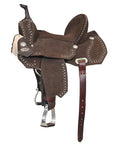 15 In Hilason Flex Tree Western Horse Buckstitch Trail Barrel American Leather Saddle Brown