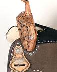 15 In Hilason Flex Tree Western Horse Buckstitch Floral Trail Barrel American Leather Saddle Brown