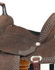 15 In Hilason Flex Tree Western Horse Trail Barrel American Leather Saddle Brown