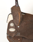 15 In Hilason Flex Tree Western Horse Trail Barrel American Leather Saddle Brown