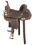 15 In Hilason Flex Tree Western Horse Trail Barrel American Leather Saddle Brown