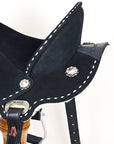 15 In Hilason Flex Tree Western Horse Buckstitch Trail Barrel American Leather Saddle Black