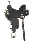 15 In Hilason Flex Tree Western Horse Buckstitch Trail Barrel American Leather Saddle Black