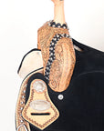 Hilason Flex Tree Western Horse Floral Trail Barrel American Leather Saddle Black