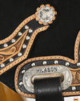 Hilason Flex Tree Western Horse Floral Trail Barrel American Leather Saddle Black