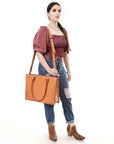 American Darling Adbg1394 Briefcase Genuine Leather Women Bag Western Handbag Purse