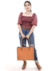 American Darling Adbg1394 Briefcase Genuine Leather Women Bag Western Handbag Purse