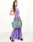 ADBGZ792B American Darling TOTE Hand Tooled Genuine Leather women bag western handbag purse