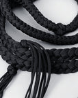 8 ft Hilason Western Horse Nylon Rope With Fringes Snap Black