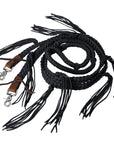 8 ft Hilason Western Horse Nylon Rope With Fringes Snap Black