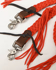 8 ft Hilason Western Horse Nylon Rope With Fringes Snap Black
