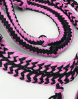 8 ft Hilason Western Horse Nylon Rope With Fringes Snap Black
