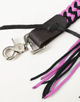 8 ft Hilason Western Horse Nylon Rope With Fringes Snap Black