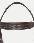 HILASON Western Horse Genuine Leather Hand Tooled Headstall Breast Collar Brown