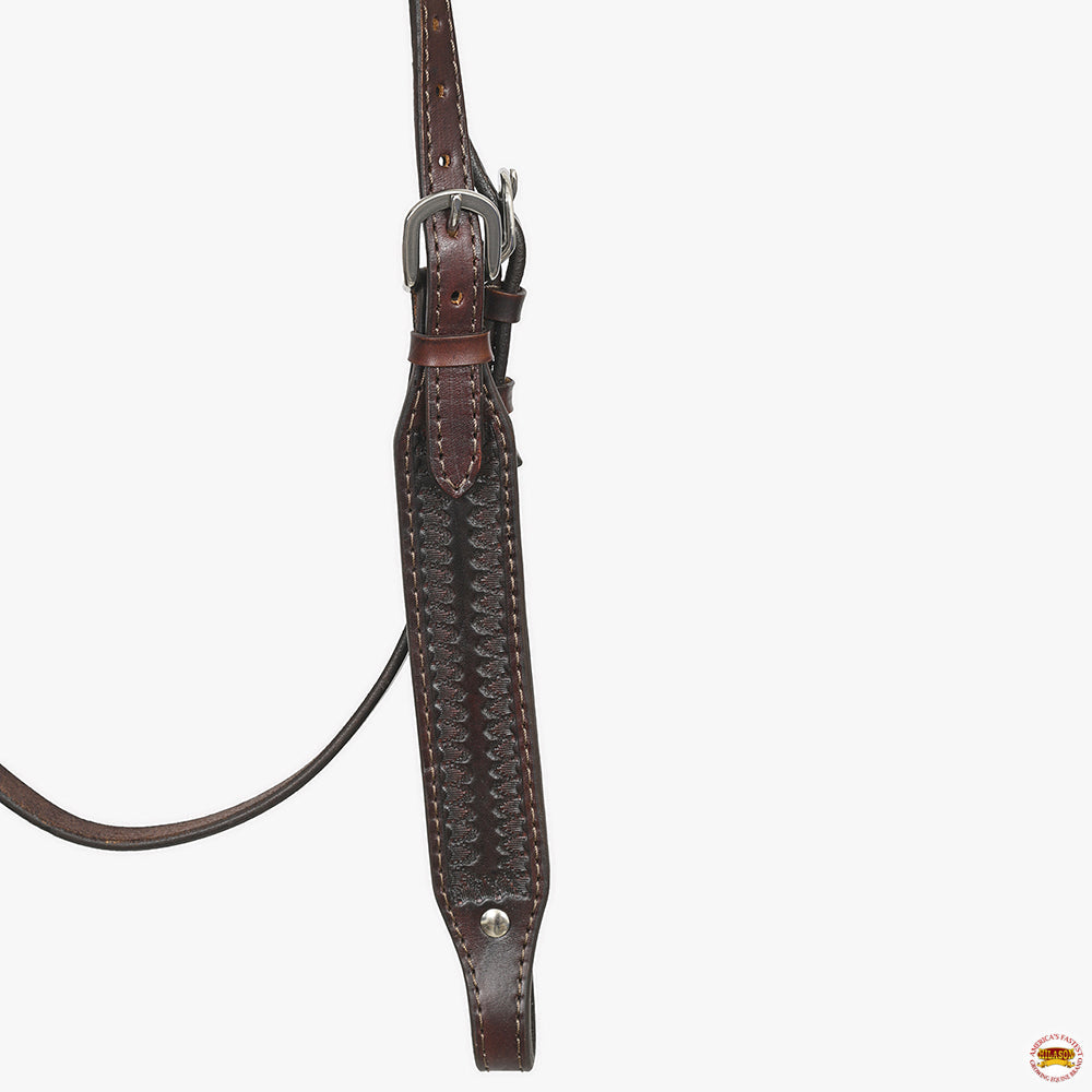 HILASON Western Horse Genuine Leather Hand Tooled Headstall Breast Collar Brown