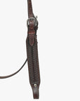 HILASON Western Horse Genuine Leather Hand Tooled Headstall Breast Collar Brown