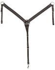 HILASON Western Horse Genuine Leather Hand Tooled Headstall Breast Collar Brown