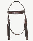 HILASON Western Horse Genuine Leather Hand Tooled Headstall Breast Collar Brown