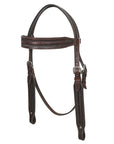 HILASON Western Horse Genuine Leather Hand Tooled Headstall Breast Collar Brown