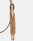 HILASON Western Horse Genuine Leather Hand Tooled Floral Design Headstall Breast Collar Tan
