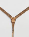 HILASON Western Horse Genuine Leather Hand Tooled Floral Design Headstall Breast Collar Tan