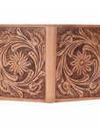 BAR H EQUINE Genuine Leather Hand Carved Rodeo Bifold Wallet For Men Women