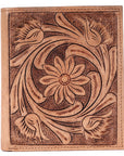 BAR H EQUINE Genuine Leather Hand Carved Rodeo Bifold Wallet For Men Women