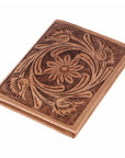 BAR H EQUINE Genuine Leather Hand Carved Rodeo Bifold Wallet For Men Women