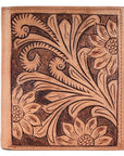 BAR H EQUINE Genuine Leather Hand Carved Rodeo Bifold Wallet For Men Women
