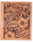 BAR H EQUINE Genuine Leather Hand Carved Rodeo Bifold Wallet For Men Women