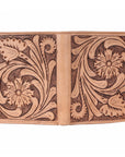 BAR H EQUINE Genuine Leather Hand Carved Rodeo Bifold Wallet For Men Women