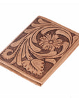 BAR H EQUINE Genuine Leather Hand Carved Rodeo Bifold Wallet For Men Women