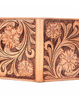 BAR H EQUINE Genuine Leather Hand Carved Rodeo Bifold Wallet For Men Women