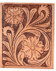 BAR H EQUINE Genuine Leather Hand Carved Rodeo Bifold Wallet For Men Women