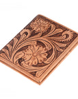 BAR H EQUINE Genuine Leather Hand Carved Rodeo Bifold Wallet For Men Women