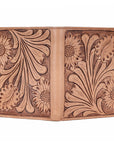 BAR H EQUINE Genuine Leather Hand Carved Rodeo Bifold Wallet For Men Women